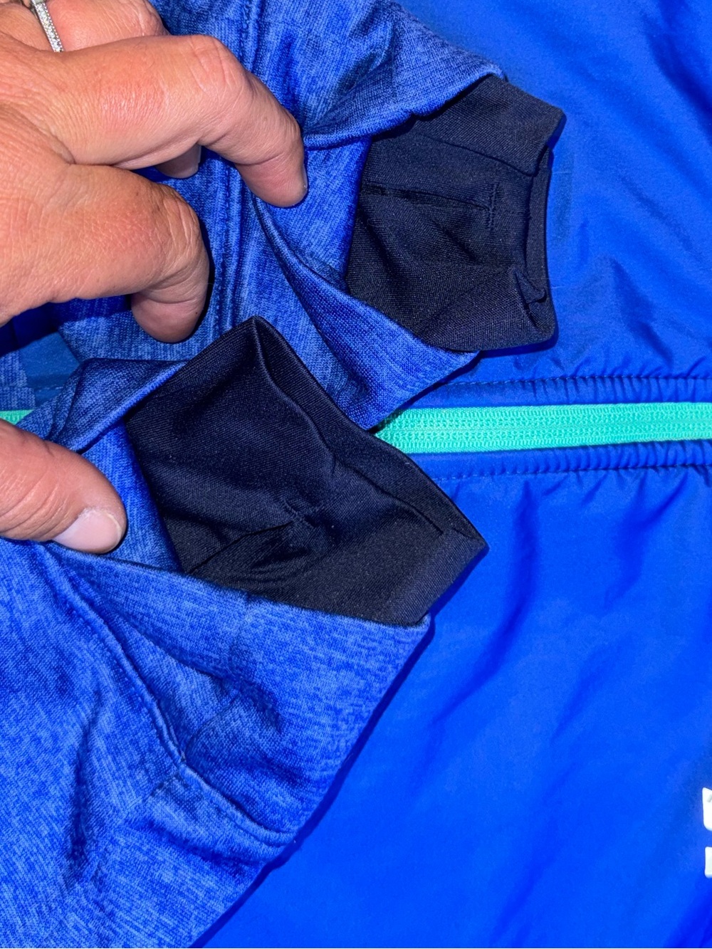 Russell Athletic Blue Hooded Zip Jacket w/ thumb holes- Sz 18 - Picture 5 of 7